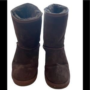 WOMEN’S FULLY LINED 10” DARK BROWN LEATHER BOOTS, SIZE 11